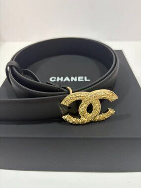 Chanel Women's Black Belt SZ 85